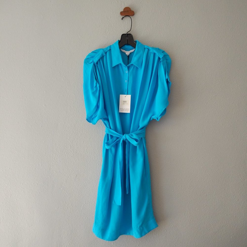 DVF Karin dress Silk Rayon Blue Topaz